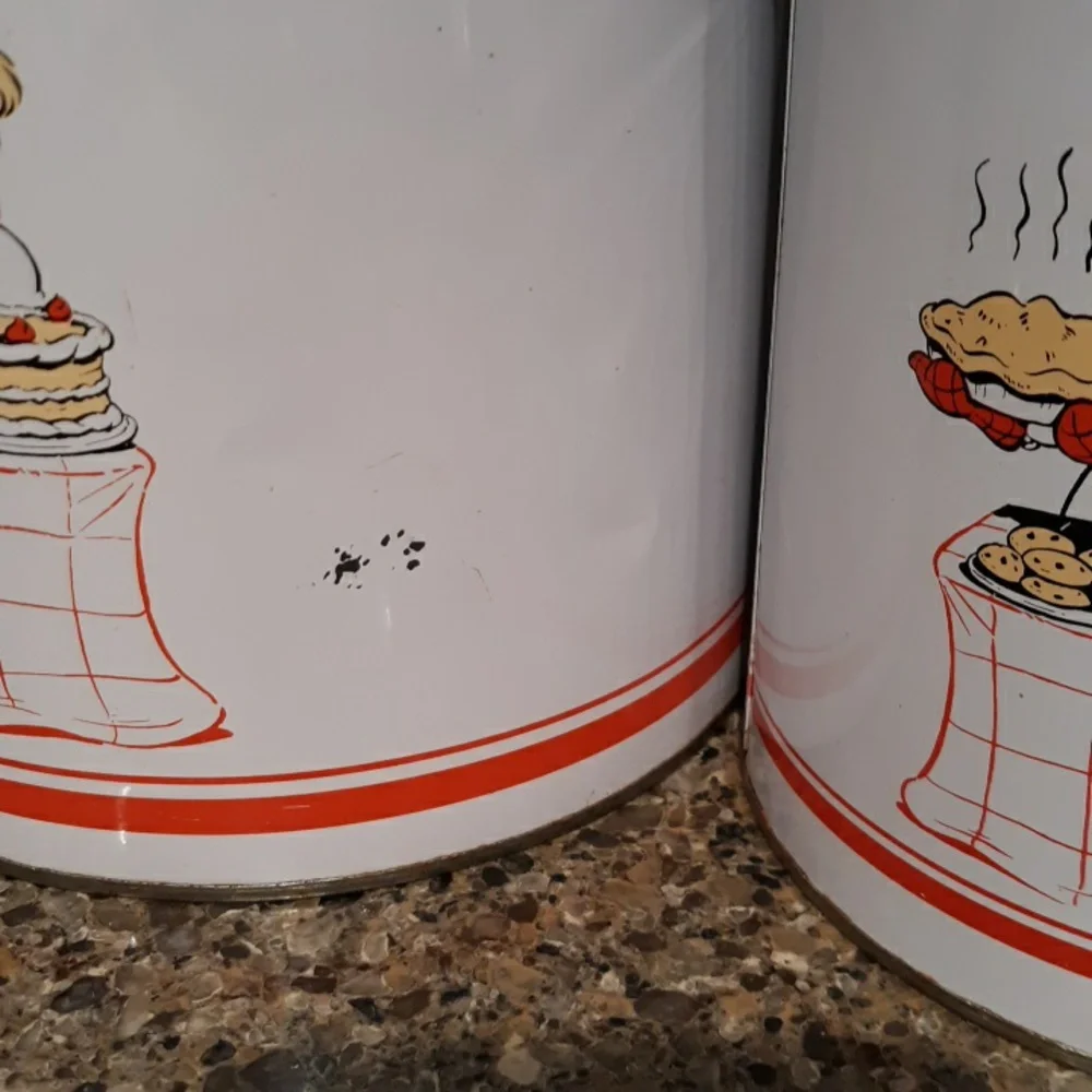 Vintage Tin Nesting Canister Set Of 4 Vintage - Picture 5 of 15